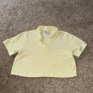 Adidas Yellow Cropped Polo Shirt